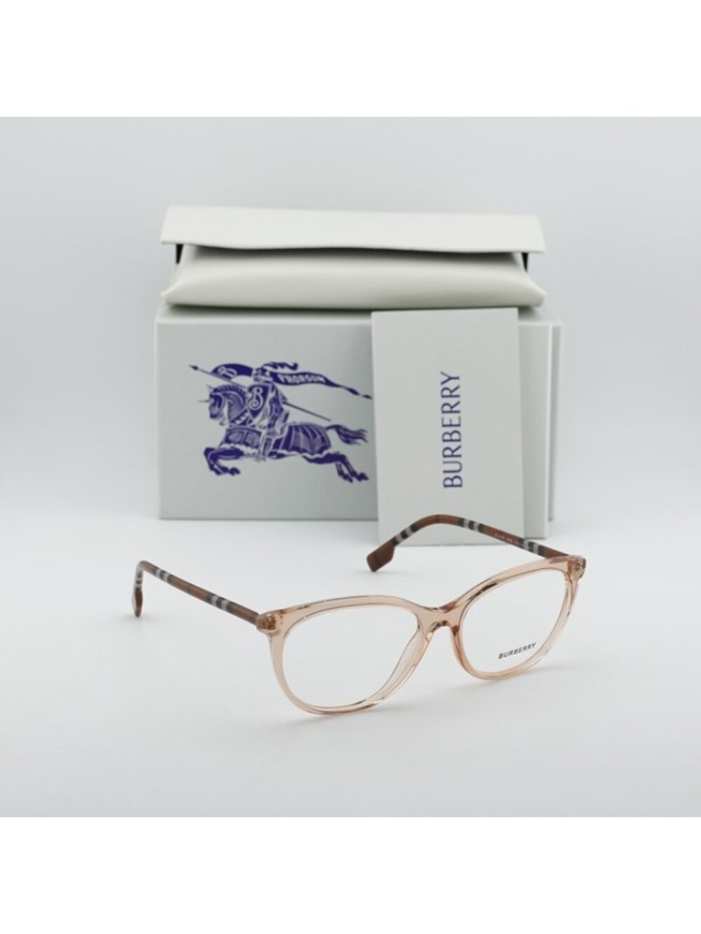 Burberry BE2389 4088 Eyeglasses Peach / Check 54mm Cat Eye Frame - Picture 10 of 10